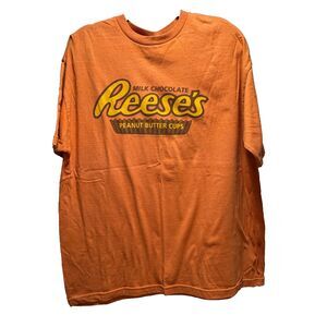 Vintage Reese's T-Shirt Size XL Made in USA Peanut Butter Cups 2005 Orange
